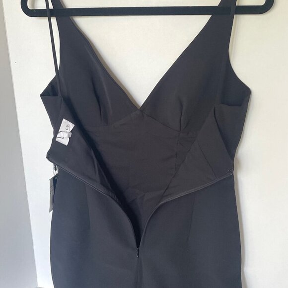 Milly Black Bodycon Dress 2 Sleeveless V-Neck Tailored Knee-Length Sheath - Picture 6 of 10